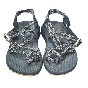 Chaco Black & Cream Aztec Sandals